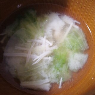 えのきレタス菊芋の味噌汁